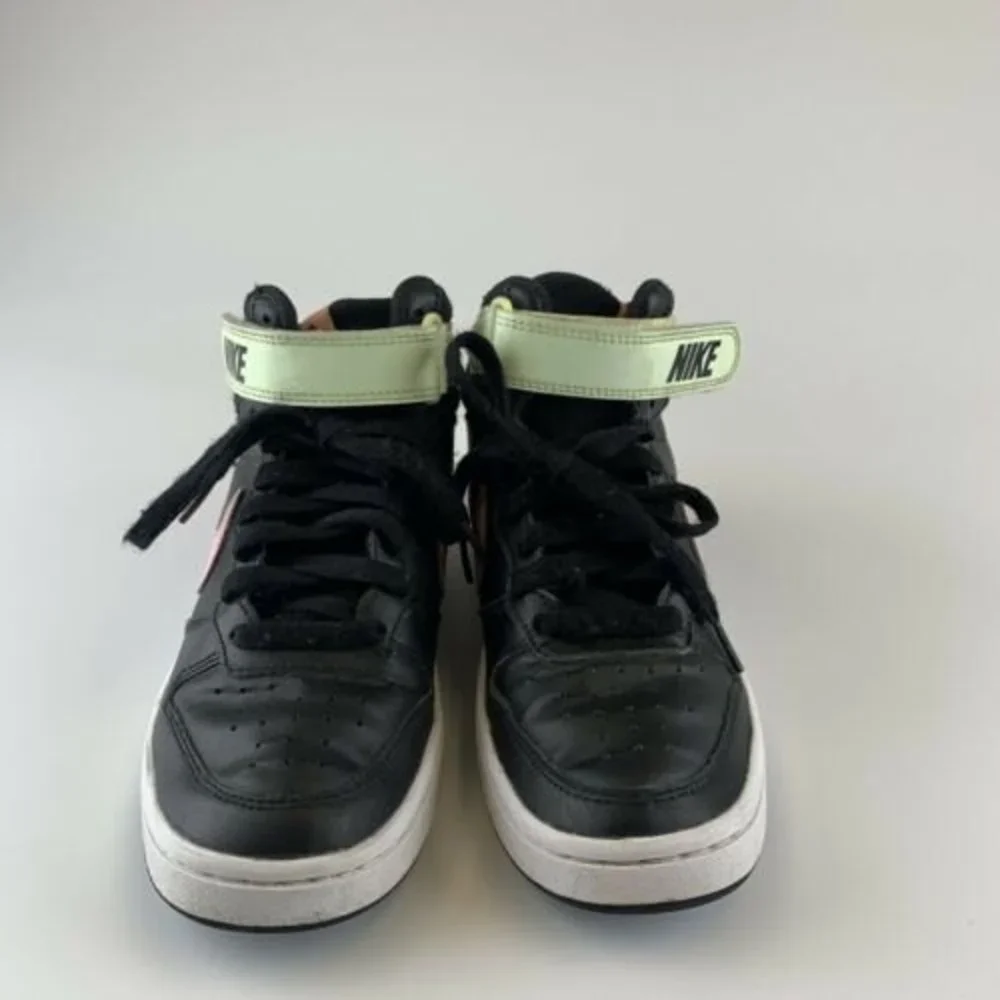 Nike Court Borough Mid 2 Basketball Youth Size 4.5 Black Pink Yellow CD7782-002 - Picture 6 of 10